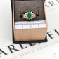 Pre-Owned 18ct Gold Rectangle Emerald & Diamond Cluster Ring