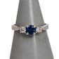 Pre-Owned 18ct White Gold Sapphire & Diamond Ring Size K