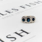 Pre-Owned 18ct Gold 3 Sapphire & Diamond Cluster Ring Size K