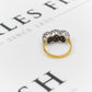 Pre-Owned 18ct Gold 3 Sapphire & Diamond Cluster Ring Size K