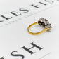 Pre-Owned 18ct Gold 3 Sapphire & Diamond Cluster Ring Size K