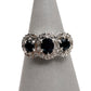 Pre-Owned 18ct Gold 3 Sapphire & Diamond Cluster Ring Size K