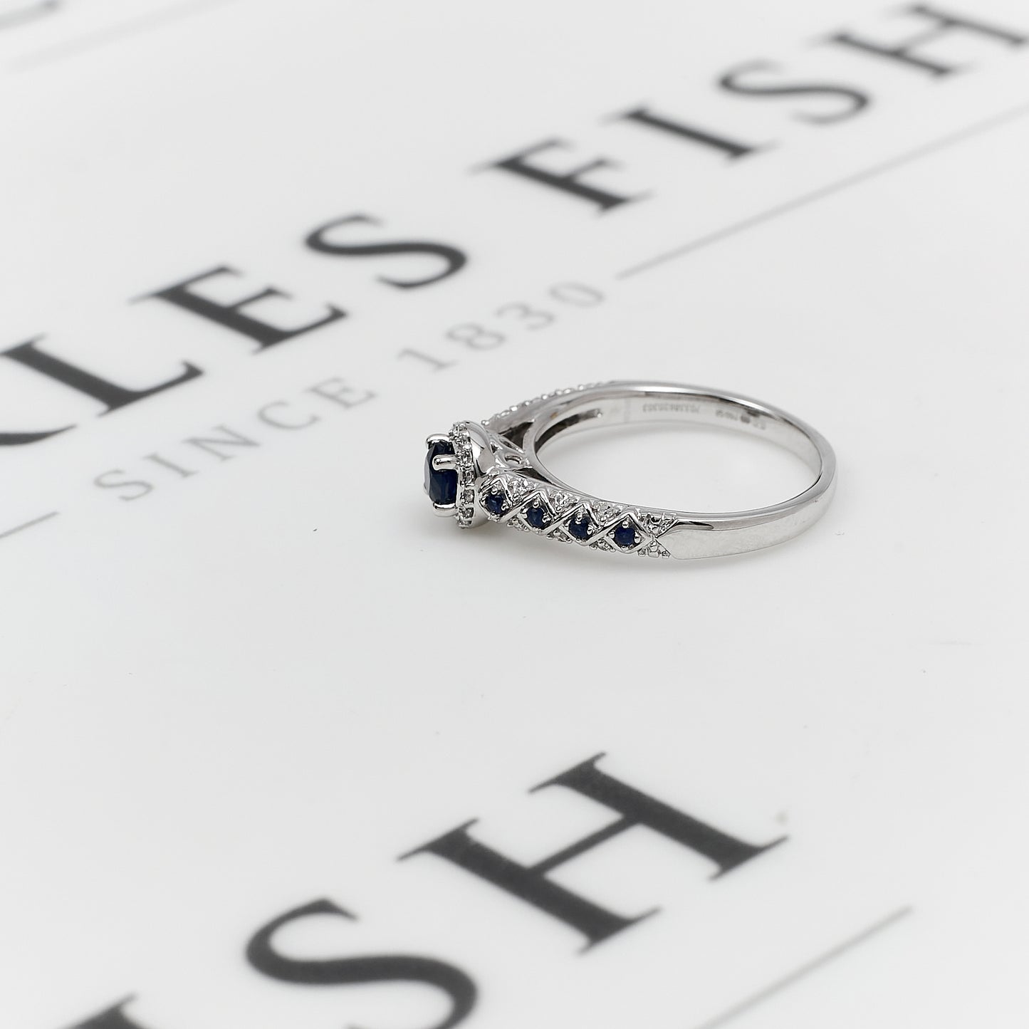 Pre-Owned 18ct White Gold Sapphire & Diamond Cluster Ring