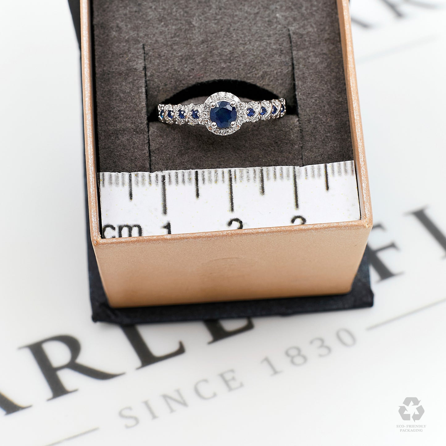 Pre-Owned 18ct White Gold Sapphire & Diamond Cluster Ring