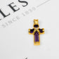 Pre-Owned 18ct Gold Diamond & Amethyst Cross Pendant