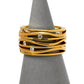 Pre-Owned 18ct Gold Diamond OMEGA Ladymatic Ring Size H