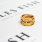 Pre-Owned 18ct Gold Diamond OMEGA Ladymatic Ring Size H