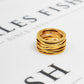 Pre-Owned 18ct Gold Diamond OMEGA Ladymatic Ring Size H