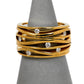 Pre-Owned 18ct Gold Diamond OMEGA Ladymatic Ring Size H