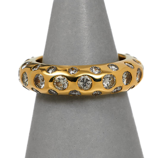 Pre-Owned 14ct Gold Diamond Band Ring Size O