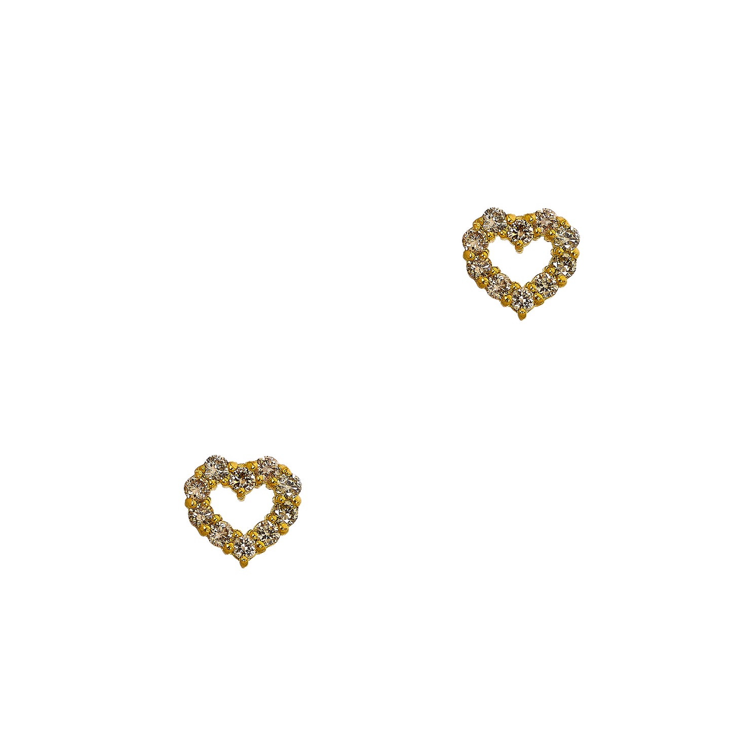 Pre-Owned 14ct Gold Diamond Openwork Heart Earrings