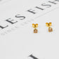 Pre-Owned 14ct Gold Brown Diamond Stud Earrings