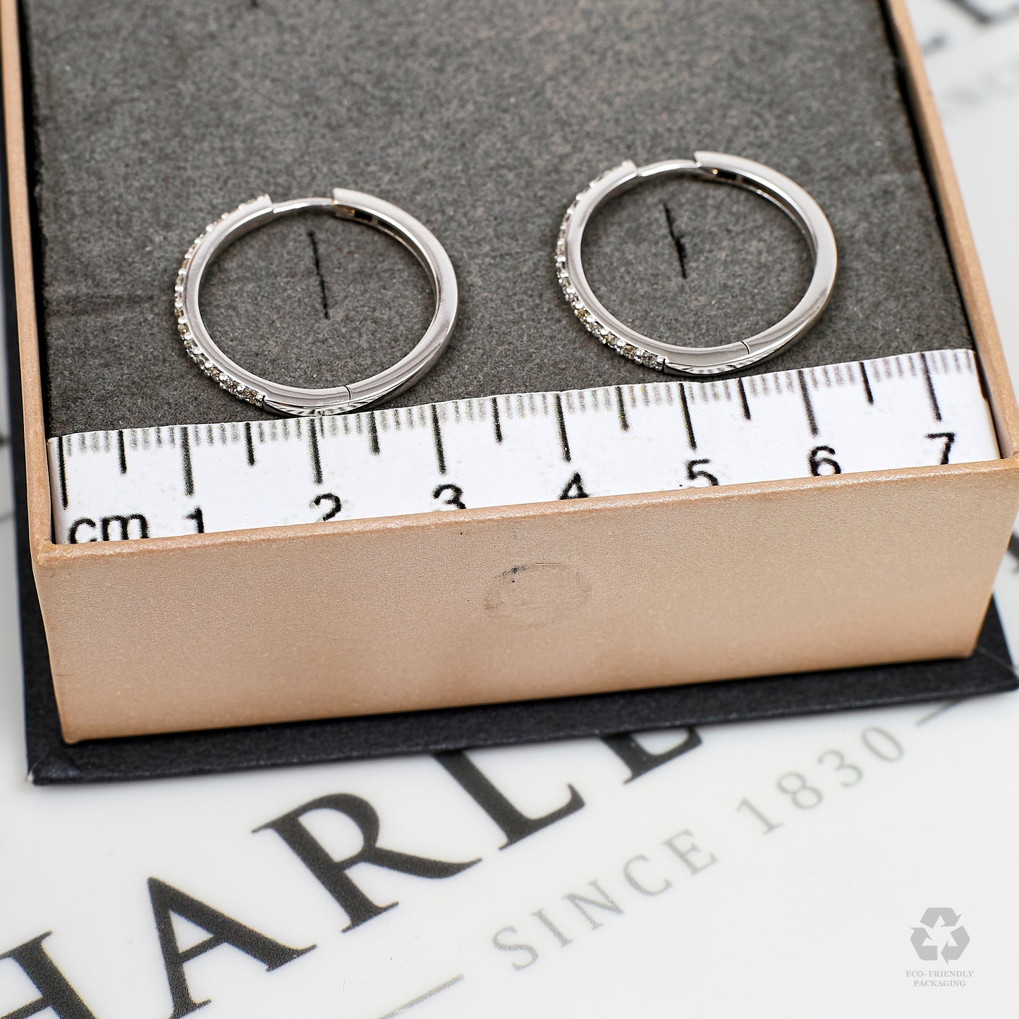 Pre-Owned 18ct White Gold Diamond Hinged Hoop Earrings