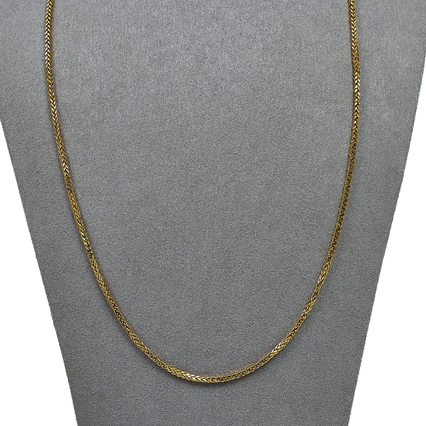 Pre-Owned 18ct Gold Square Foxtail Chain Necklace 22 Inch
