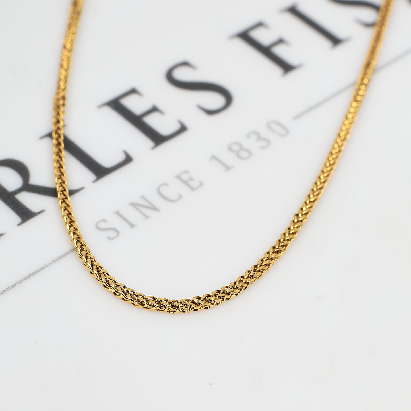 Pre-Owned 18ct Gold Square Foxtail Chain Necklace 22 Inch