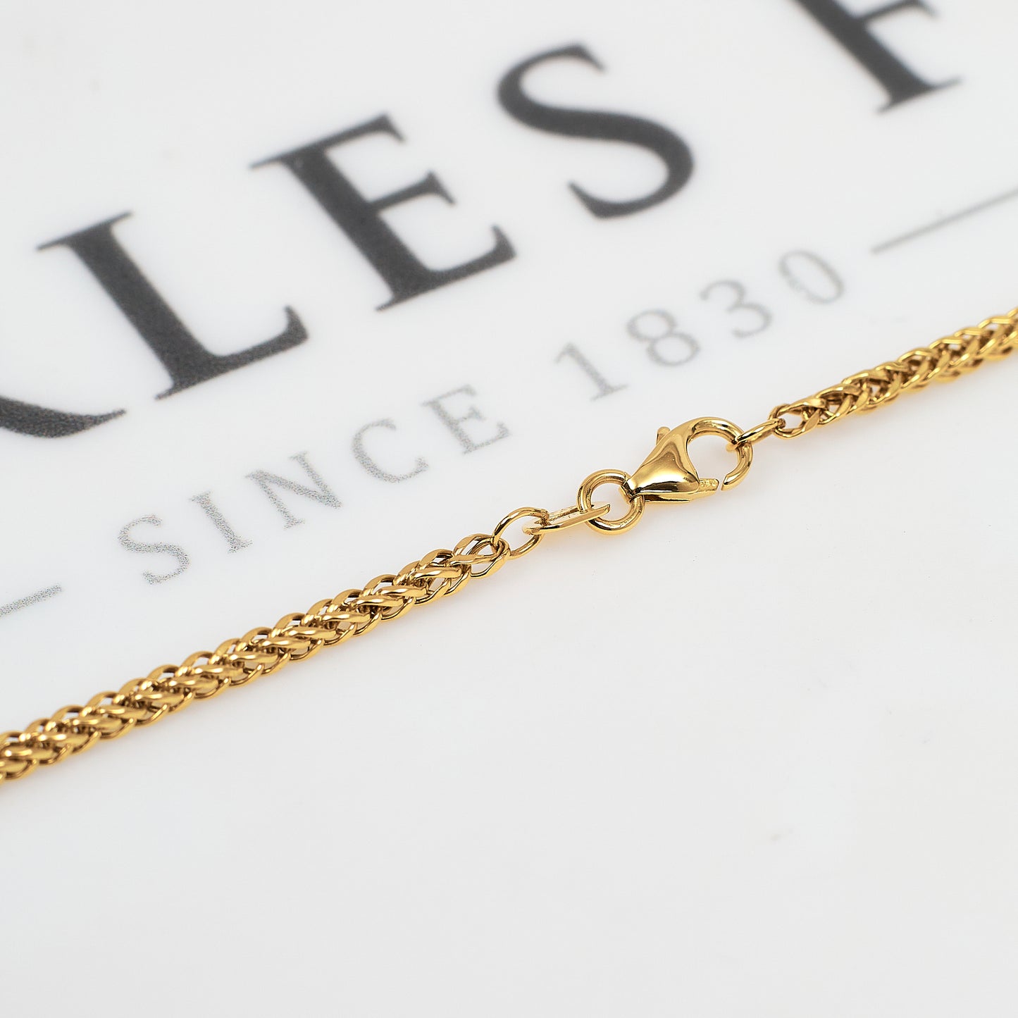 Pre-Owned 18ct Gold Square Foxtail Chain Necklace 22 Inch