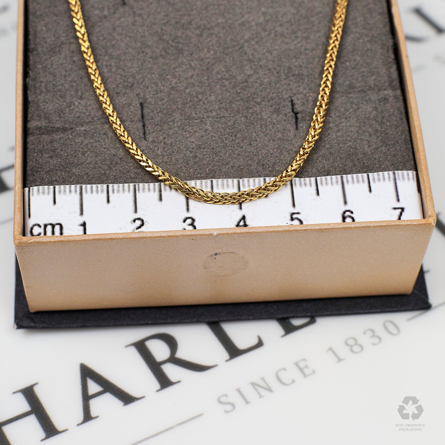 Pre-Owned 18ct Gold Square Foxtail Chain Necklace 22 Inch