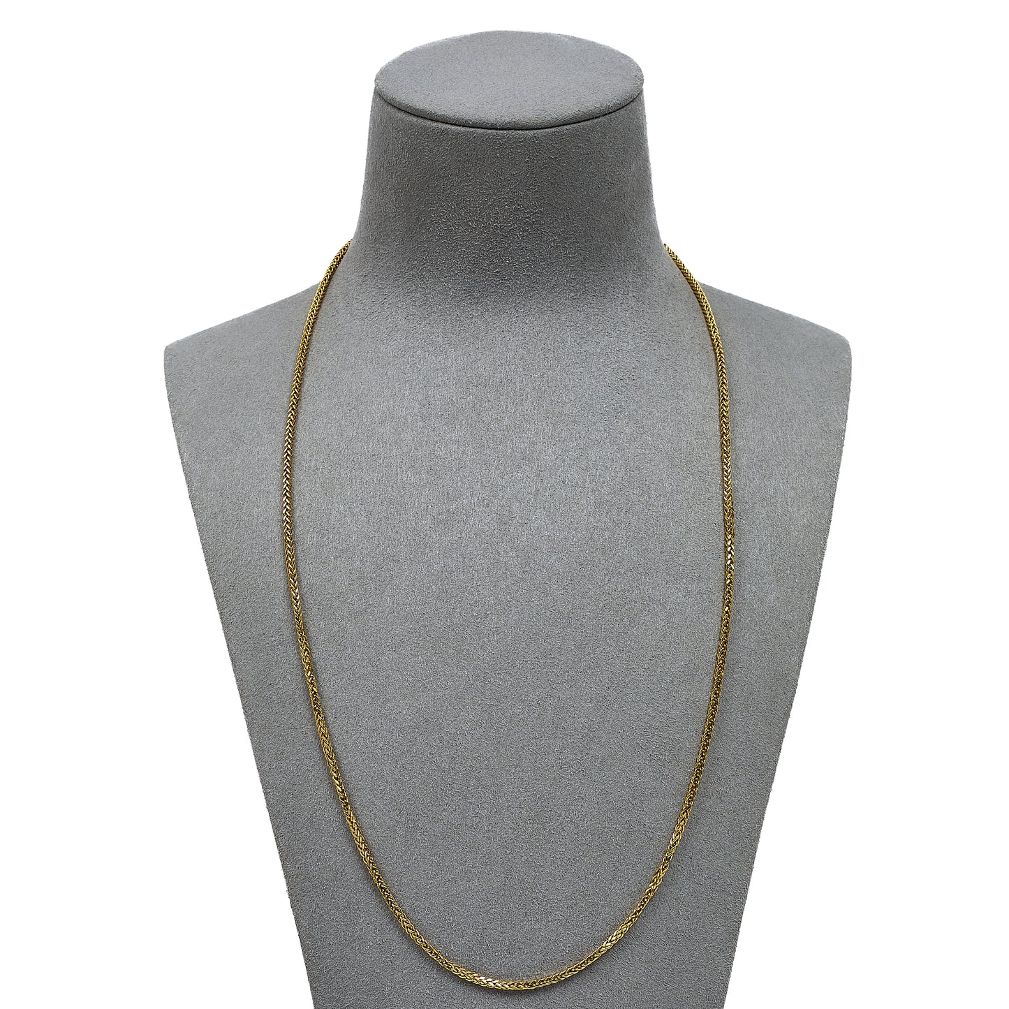 Pre-Owned 18ct Gold Square Foxtail Chain Necklace 22 Inch