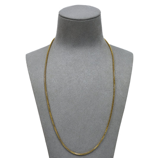 Pre-Owned 18ct Gold Square Foxtail Chain Necklace 22 Inch