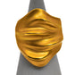 Pre-Owned 18ct Gold Satin Finish Ripple Design Ring Size P