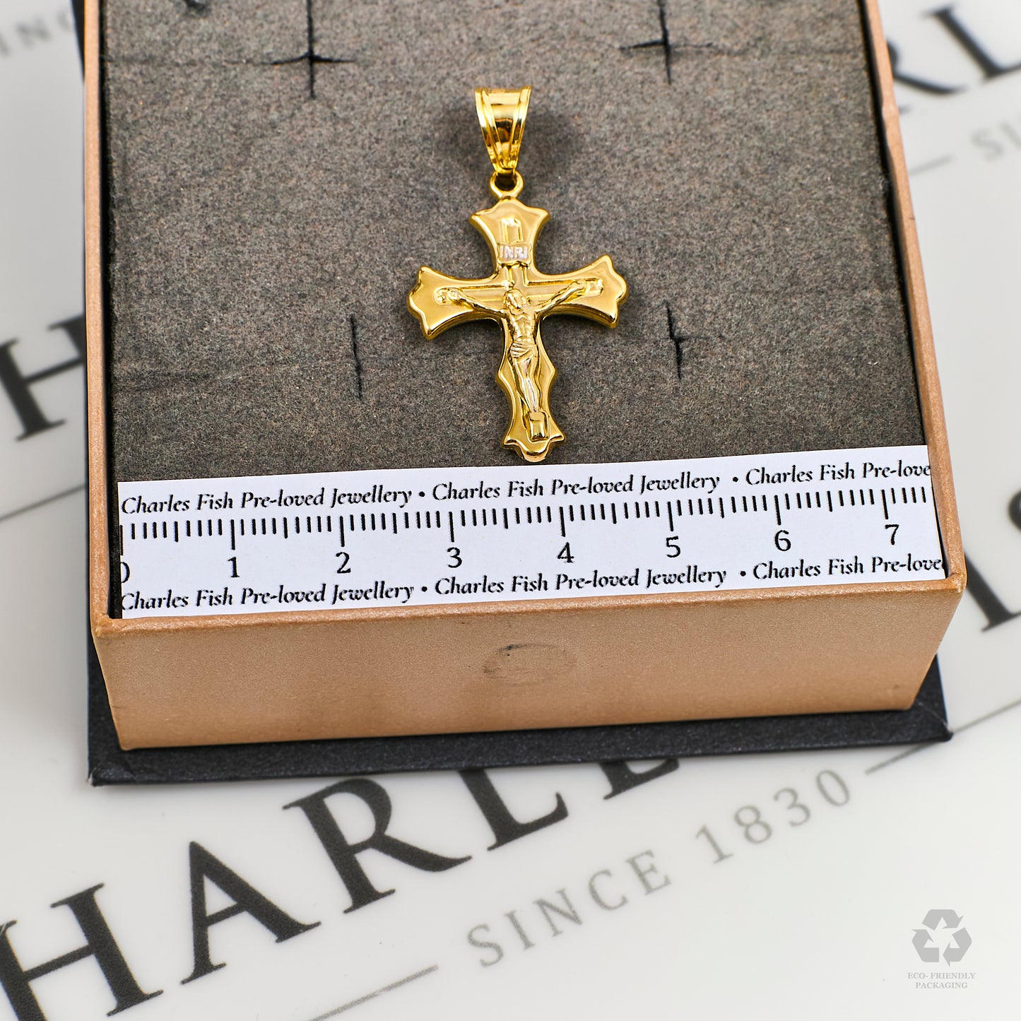 Pre-Owned 14ct Gold 2 Tone Crucifix Pendant
