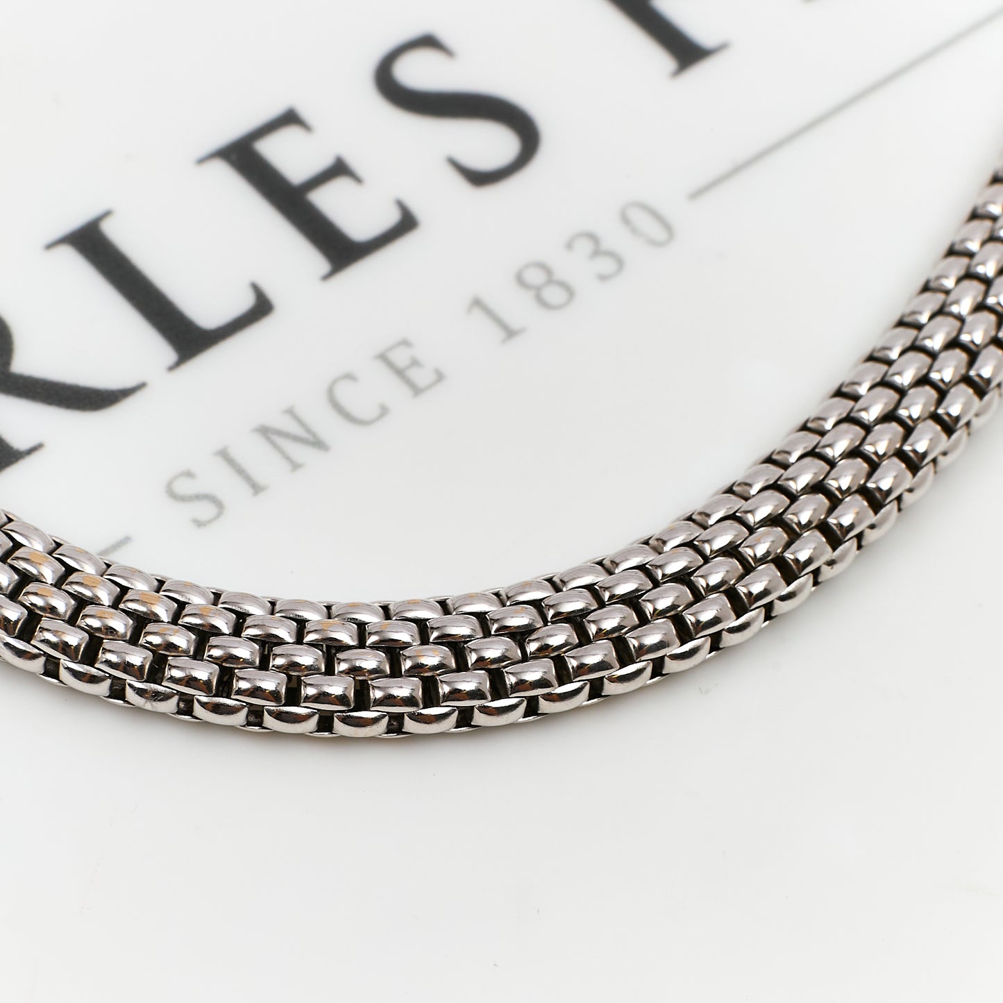 Pre-Owned 18ct White Gold Brick Design Bracelet 7.5 Inch