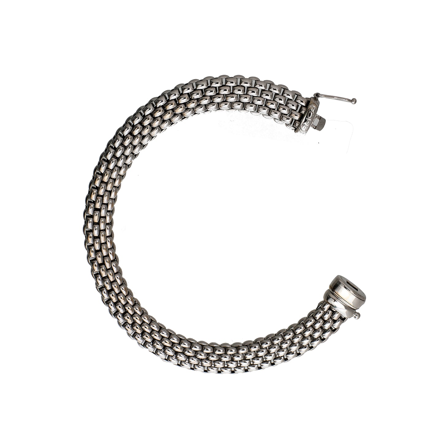 Pre-Owned 18ct White Gold Brick Design Bracelet 7.5 Inch