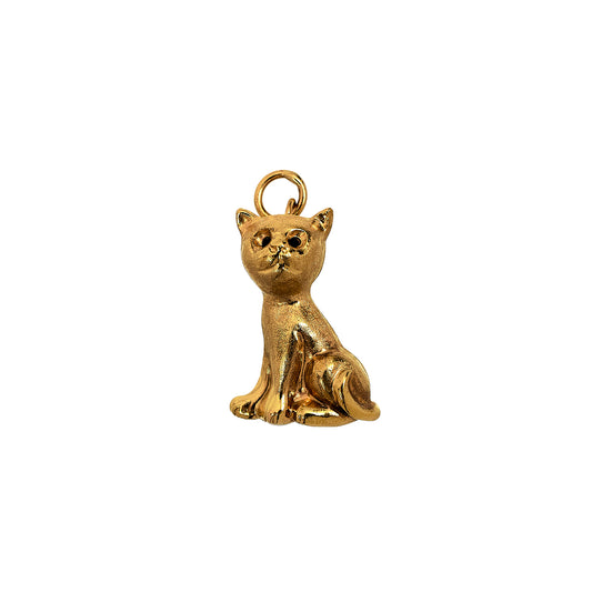 Pre-Owned 9ct Gold Cat Charm