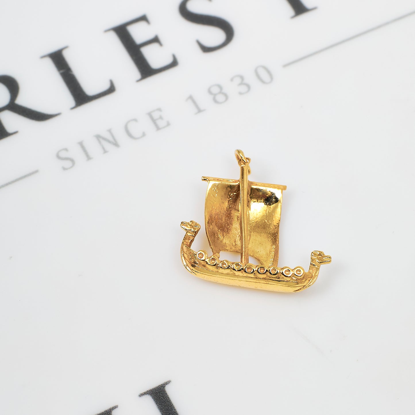 Pre-Owned 9ct Gold Viking Ship Charm