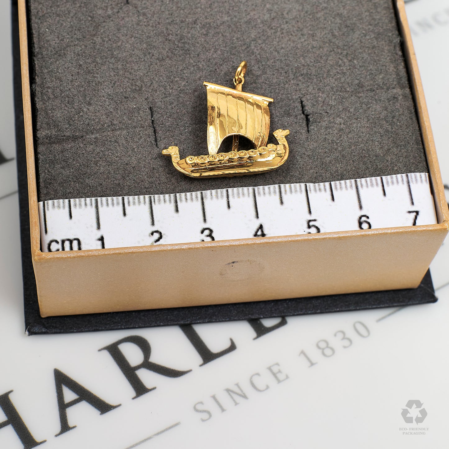 Pre-Owned 9ct Gold Viking Ship Charm