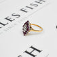Pre-Owned 9ct Gold Diamond & Ruby Ellipse Cluster Ring