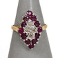 Pre-Owned 9ct Gold Diamond & Ruby Ellipse Cluster Ring