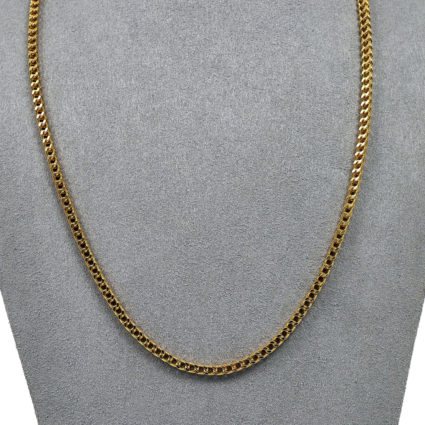Pre-Owned 18ct Gold Square Foxtail Chain Necklace 17 Inch