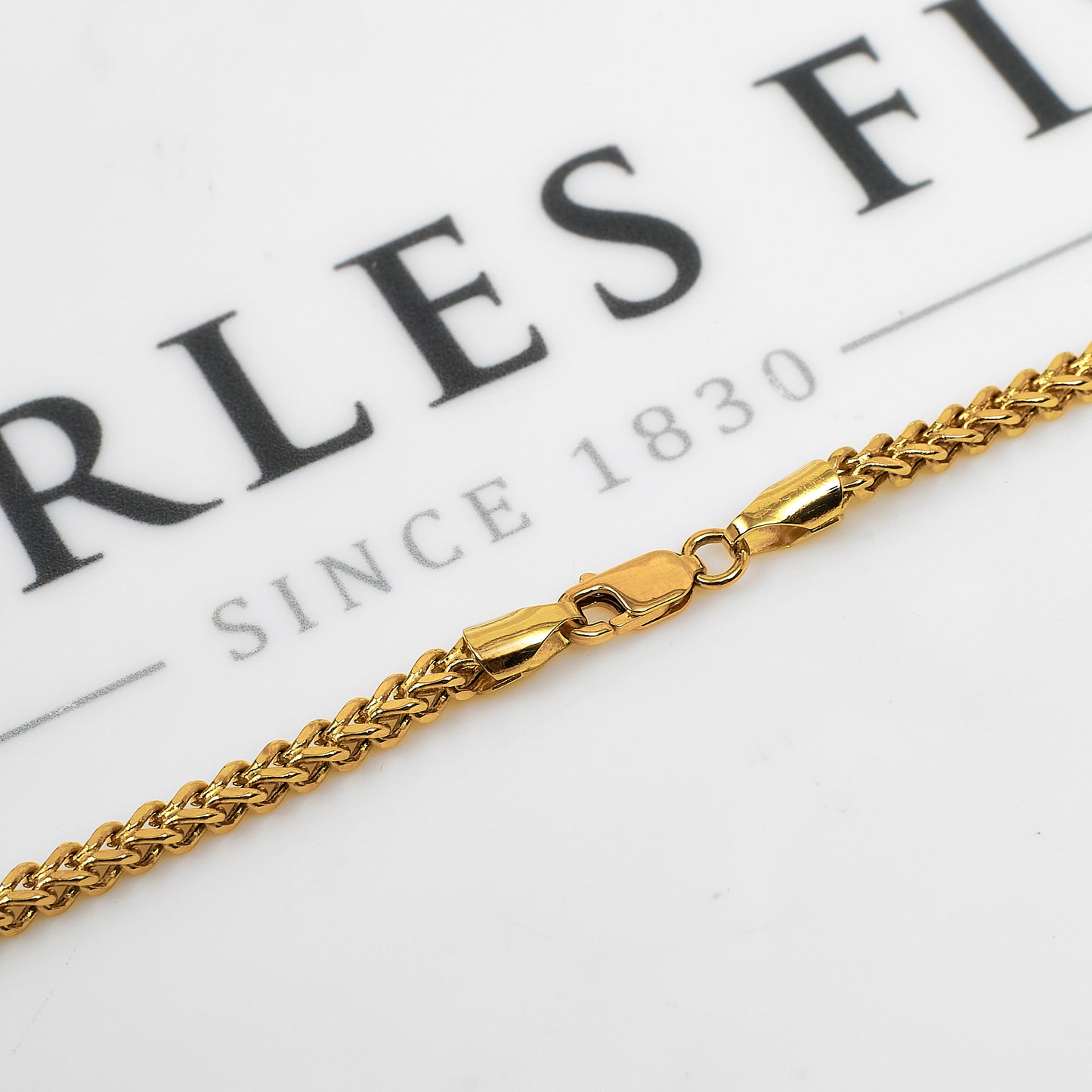 Pre-Owned 18ct Gold Square Foxtail Chain Necklace 17 Inch
