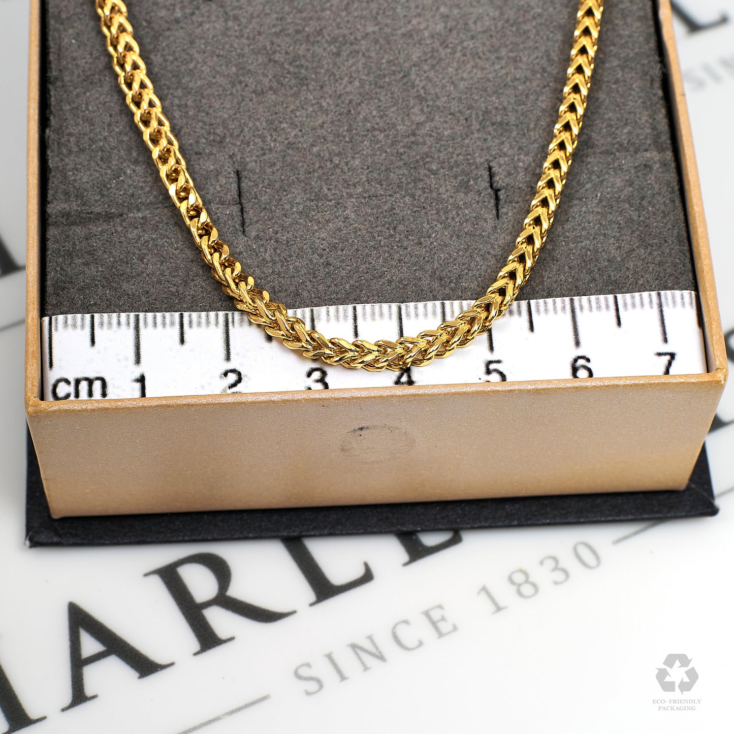Pre-Owned 18ct Gold Square Foxtail Chain Necklace 17 Inch