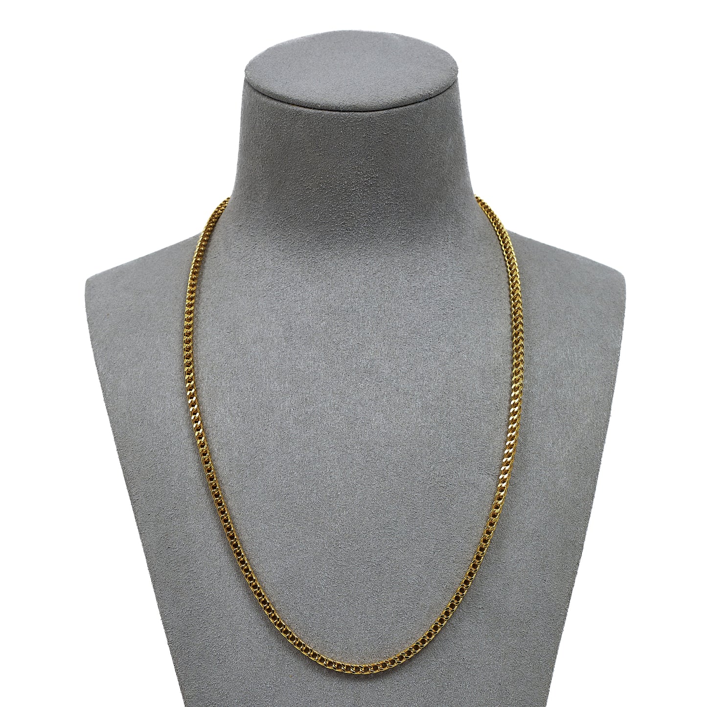 Pre-Owned 18ct Gold Square Foxtail Chain Necklace 17 Inch