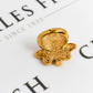 Pre-Owned 18ct Gold Leaf Design Statement Ring Size T