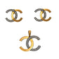 Pre-Owned 18ct Gold 2 Tone CZ Interlocking C Jewellery SET