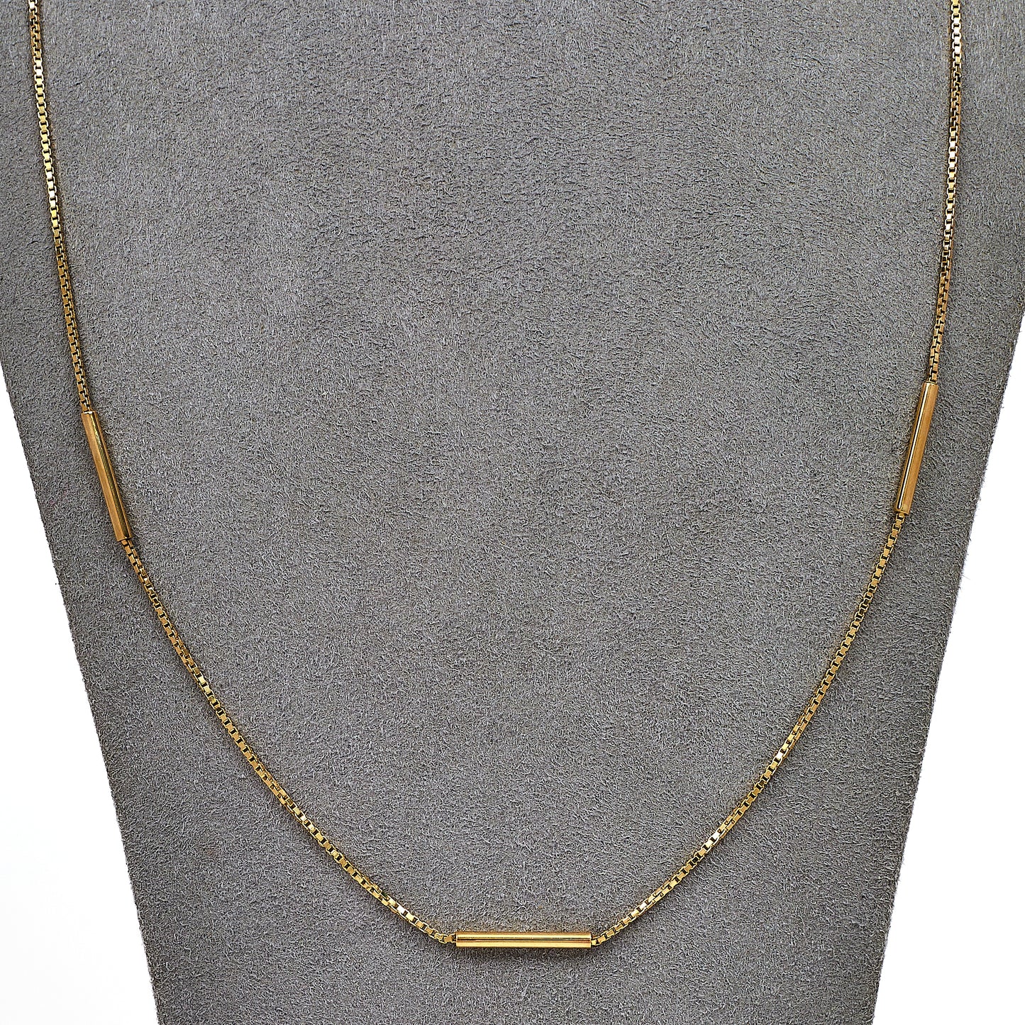Pre-Owned 9ct Gold Box Link & Bar Chain Necklace 23 Inch