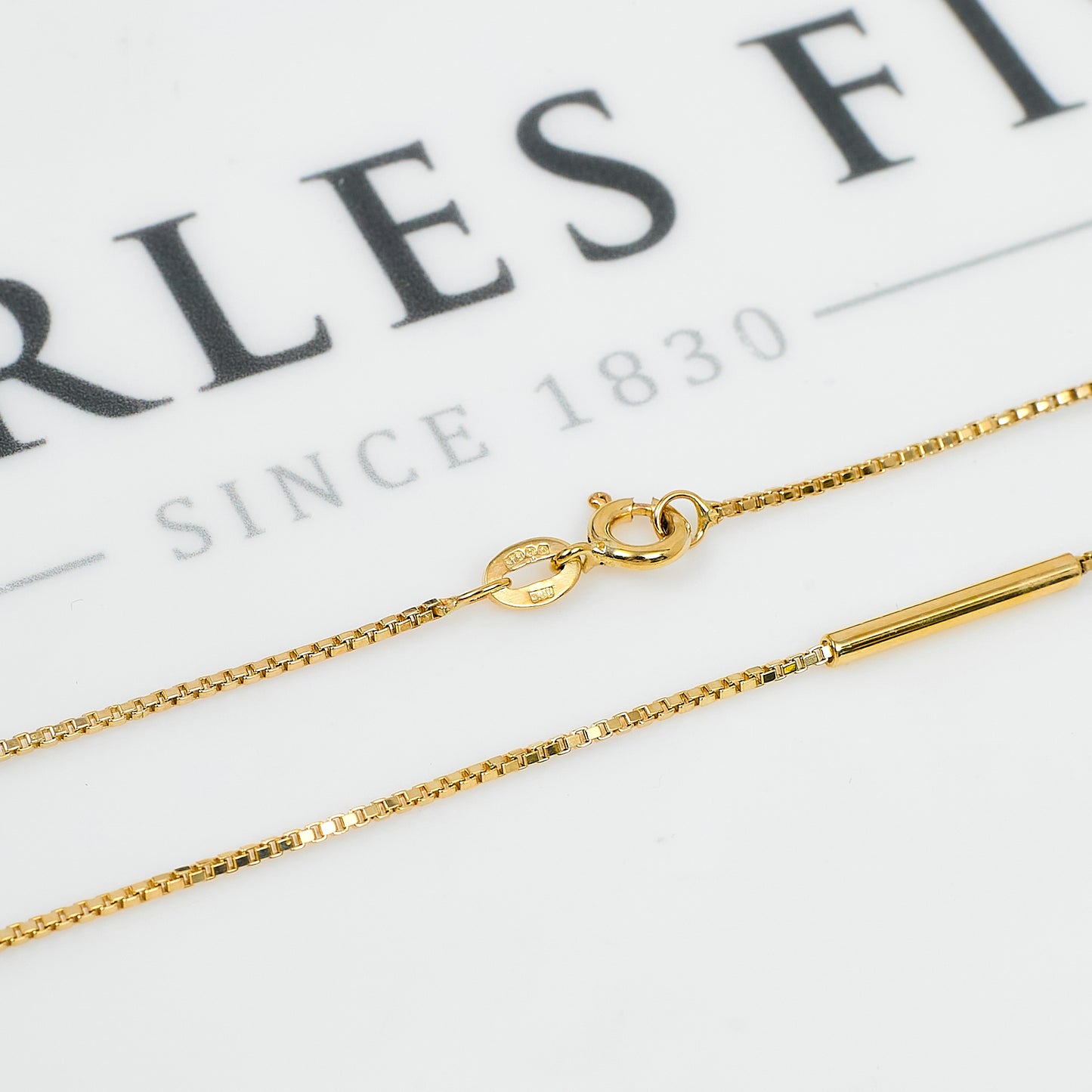 Pre-Owned 9ct Gold Box Link & Bar Chain Necklace 23 Inch