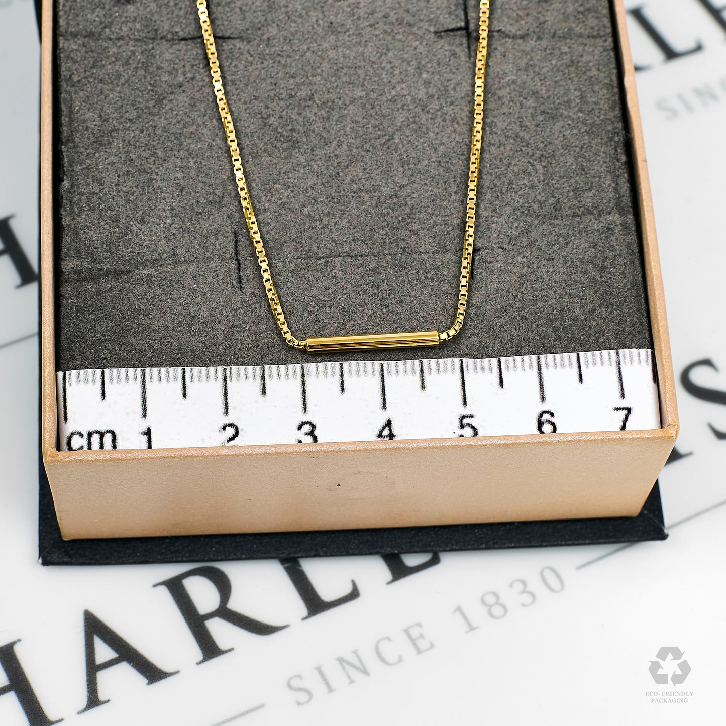 Pre-Owned 9ct Gold Box Link & Bar Chain Necklace 23 Inch