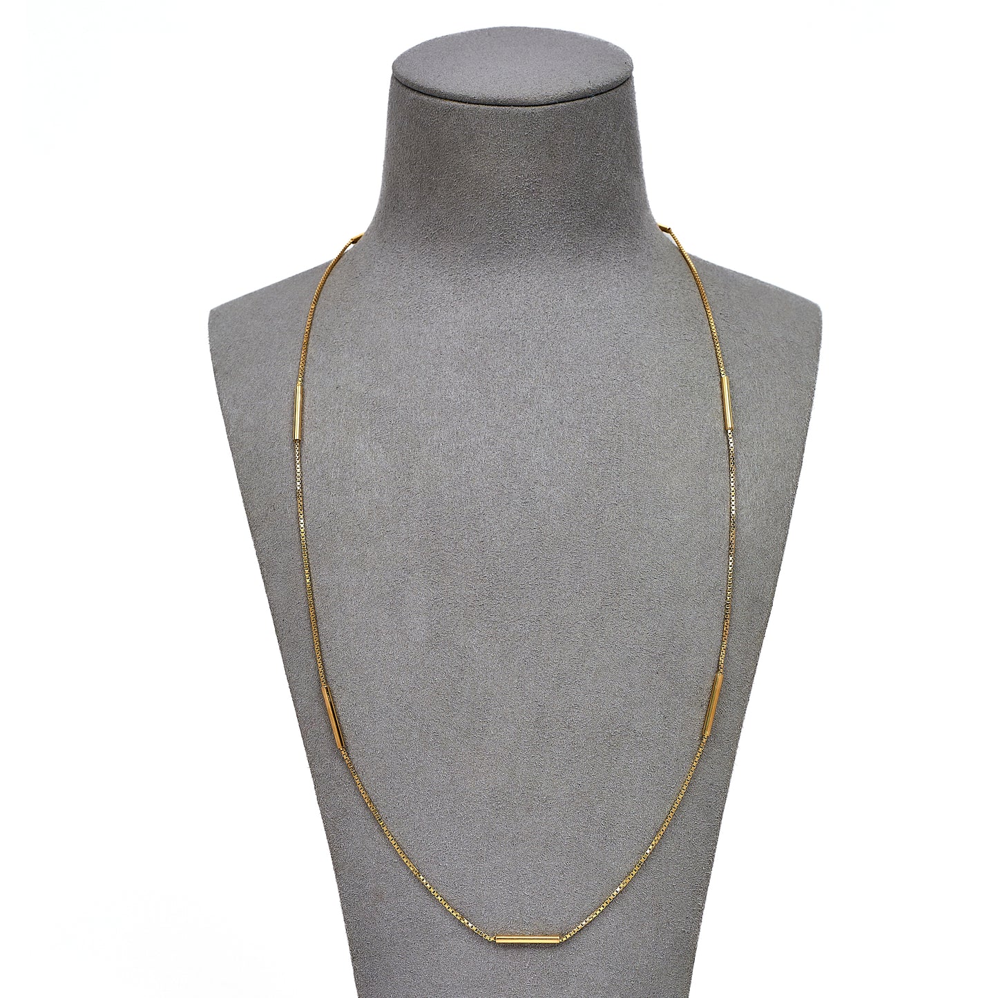 Pre-Owned 9ct Gold Box Link & Bar Chain Necklace 23 Inch