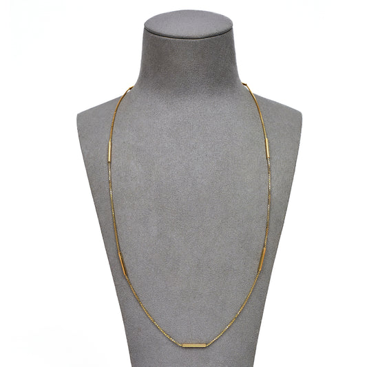 Pre-Owned 9ct Gold Box Link & Bar Chain Necklace 23 Inch