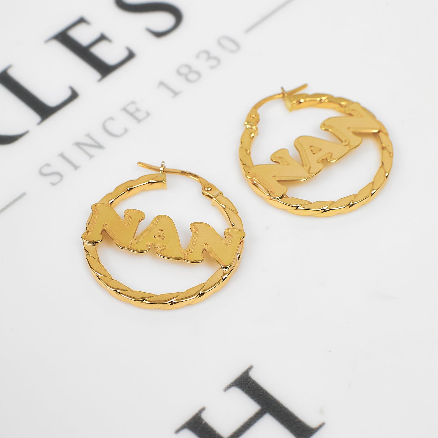 Pre-Owned 9ct Gold NAN Creole Hoop Earrings