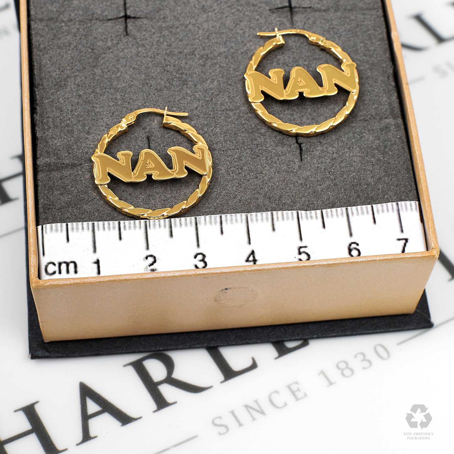 Pre-Owned 9ct Gold NAN Creole Hoop Earrings