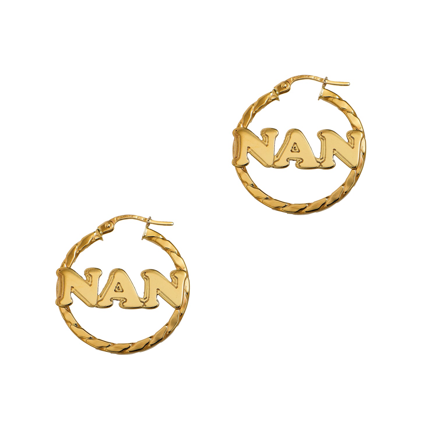 Pre-Owned 9ct Gold NAN Creole Hoop Earrings