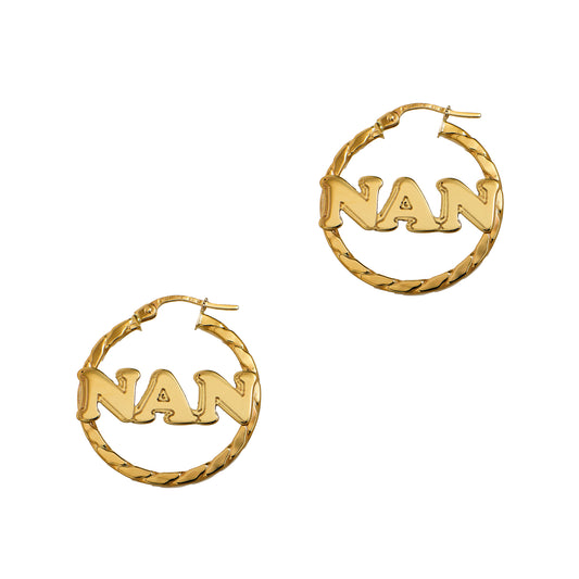 Pre-Owned 9ct Gold NAN Creole Hoop Earrings