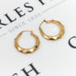 Pre-Owned 9ct Gold Octagon Shape Creole Hoop Earrings