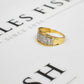 Pre-Owned 9ct Gold Diamond Greek Key Design Ring Size P