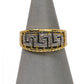 Pre-Owned 9ct Gold Diamond Greek Key Design Ring Size P
